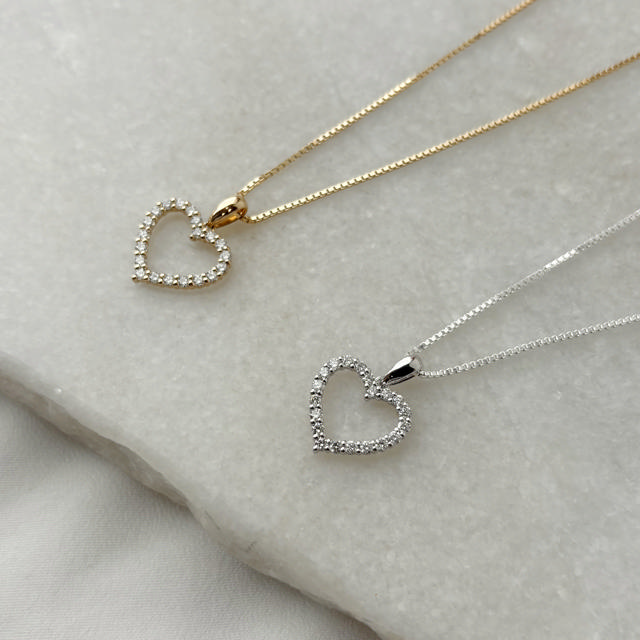 Pendant heart 0,36 H-W/SI 585 yell.