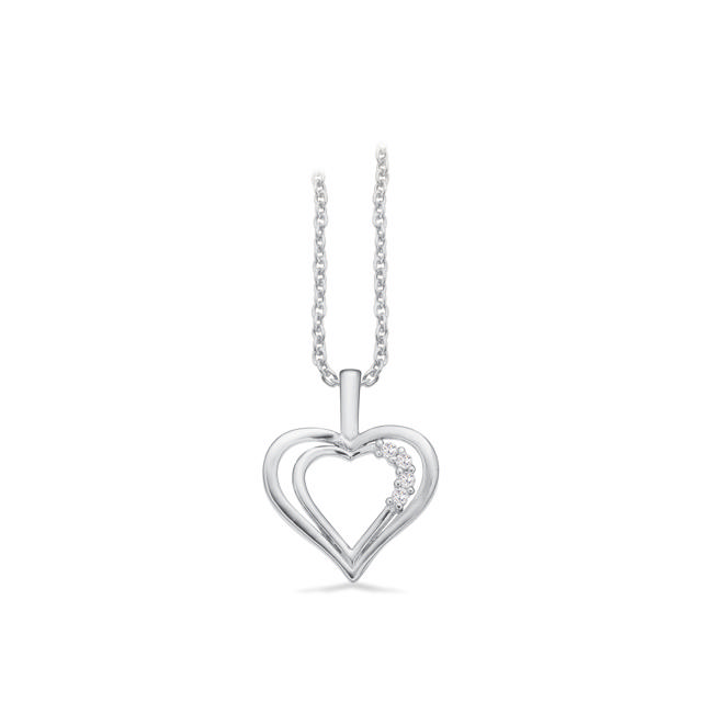 Pendant heart zir. 925 rho.