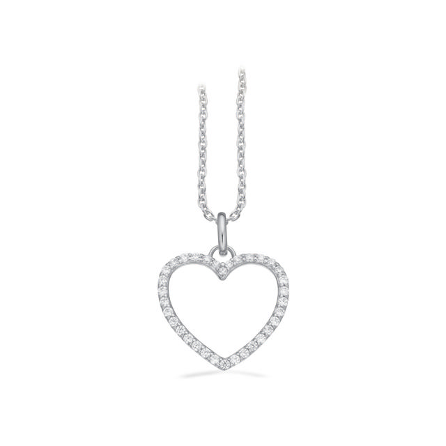 Pendant heart zir. 925 rho.