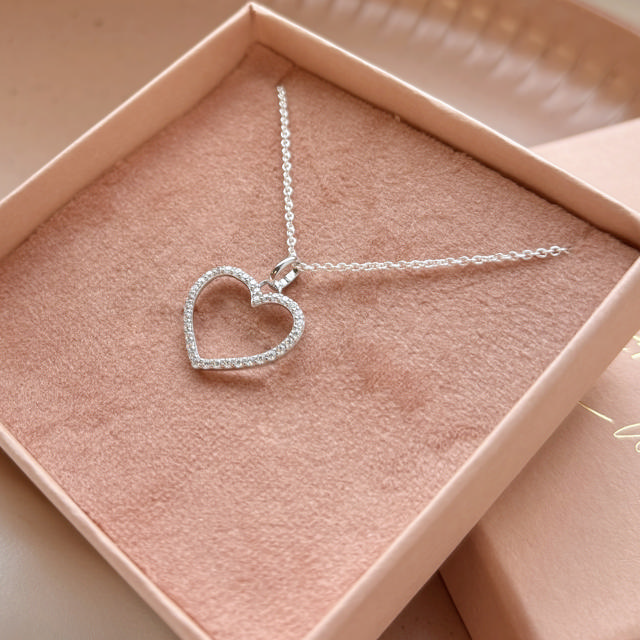 Pendant heart zir. 925 rho.