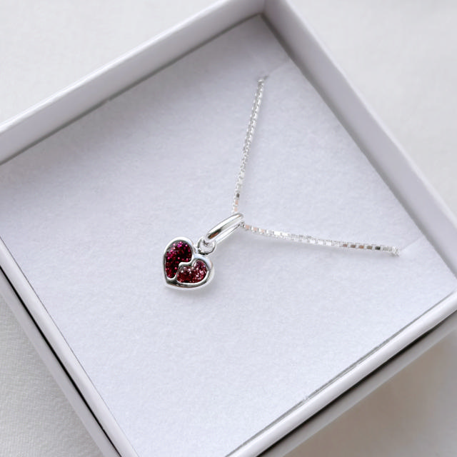 Pendant heart pink zir. 925