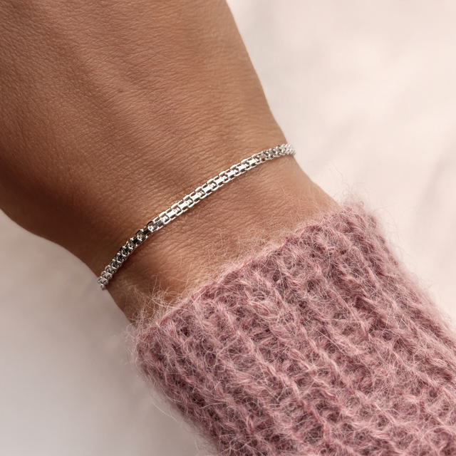 Bracelet 925 rho. 17+2cm