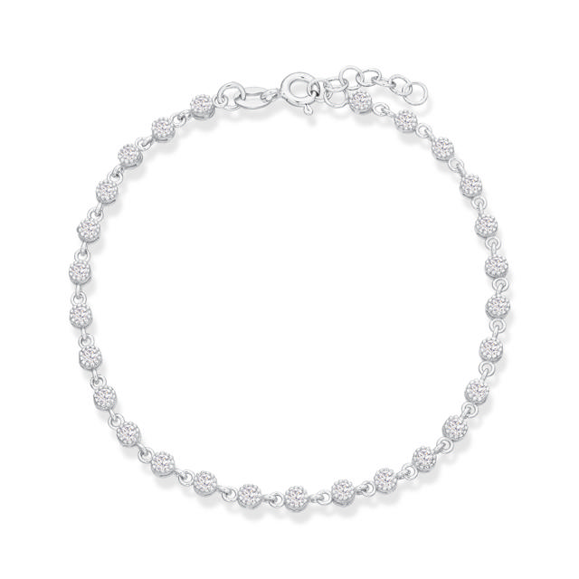 Bracelet zir. 925 rho. 17+2 cm