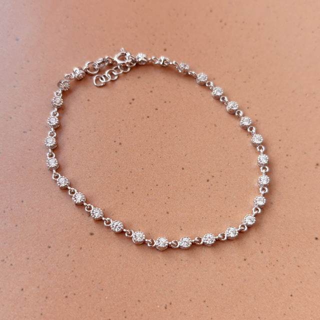 Bracelet zir. 925 rho. 17+2 cm