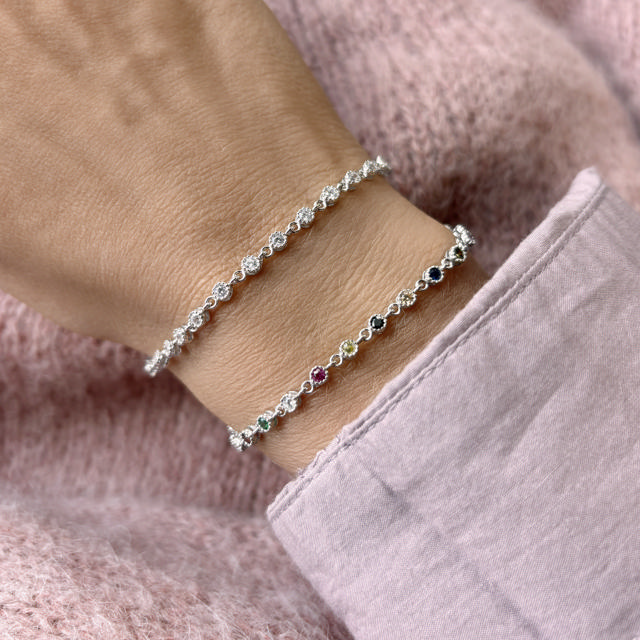 Bracelet zir. 925 rho. 17+2 cm