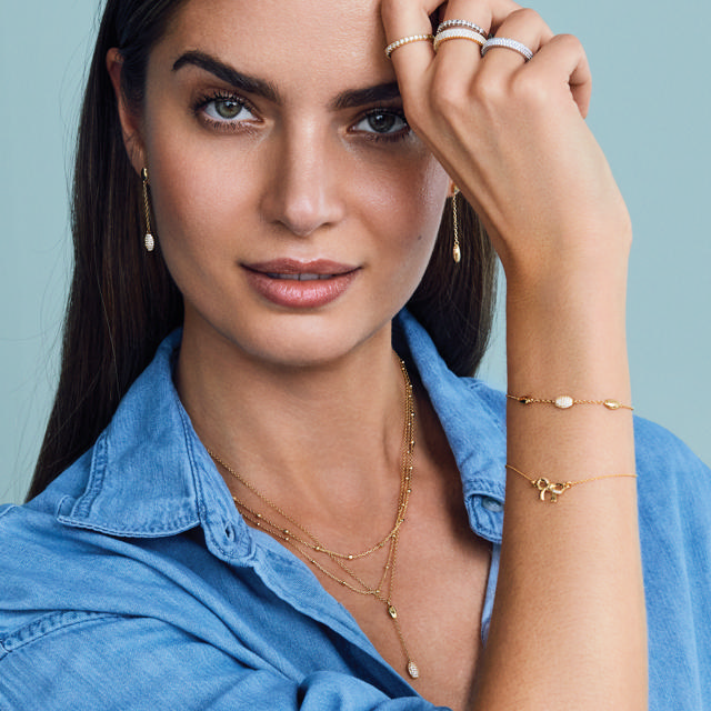 Bracelet bow zir. 925 goldplated