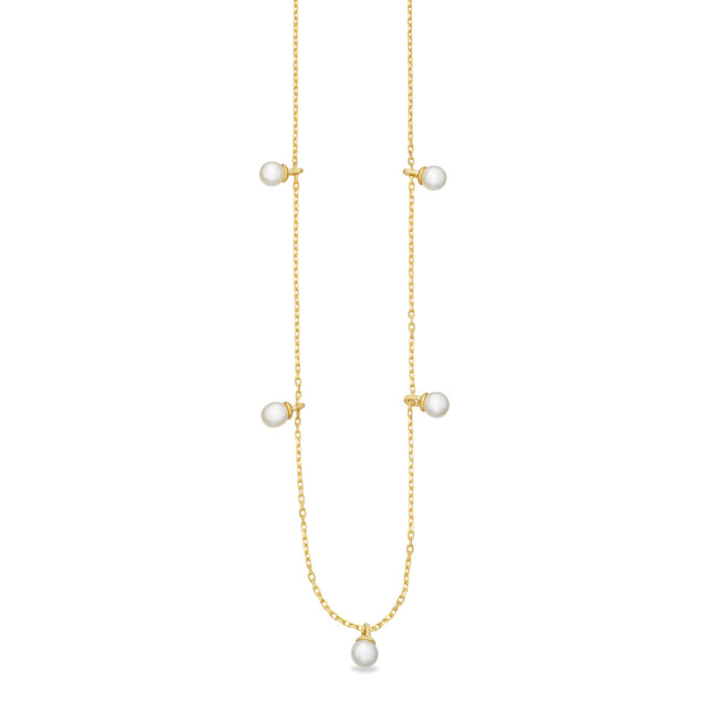 Necklace pearls 925 goldplated 42+3 cm