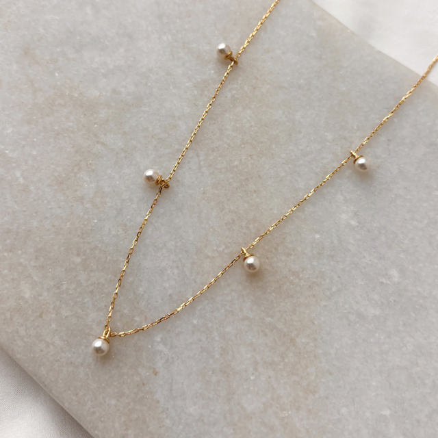 Necklace pearls 925 goldplated 42+3 cm