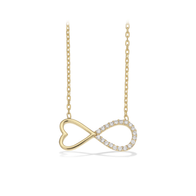 Necklace eternity zir. 925 goldplated 42+5cm