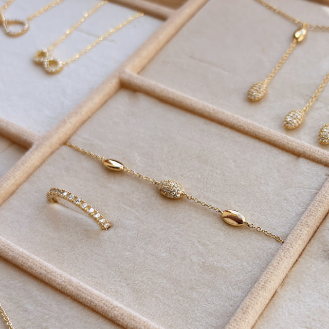 Bracelet zir. 925 goldplated 17+2cm