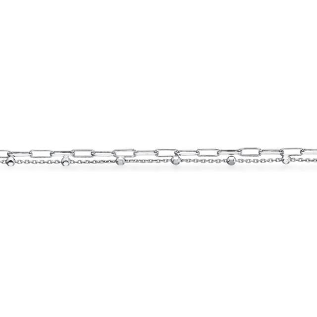 Armbånd long links/kuglekæde sølv rh. 17,5+1,5cm