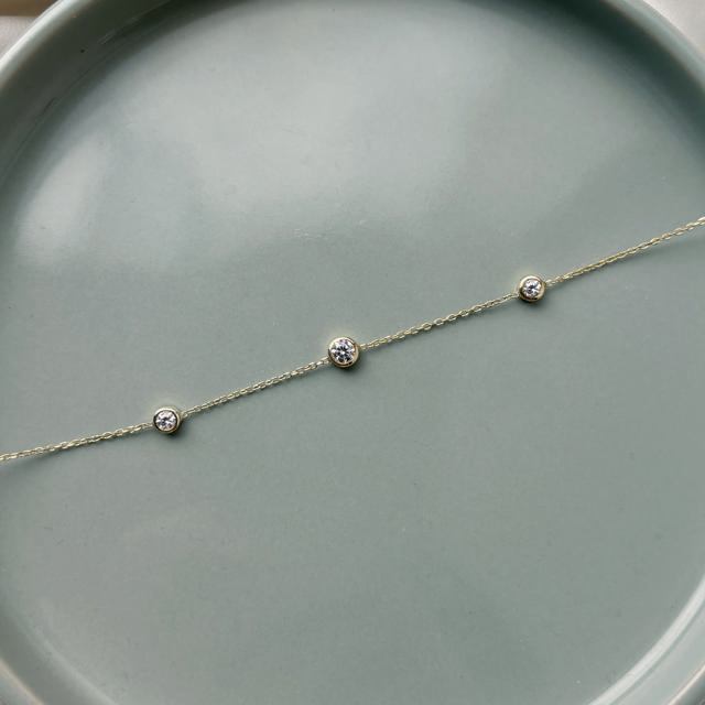 Bracelet zir. 925 goldplated 17+2cm