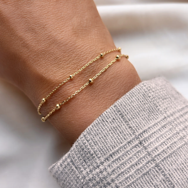 Bracelet balls 925 goldplated 17+2cm