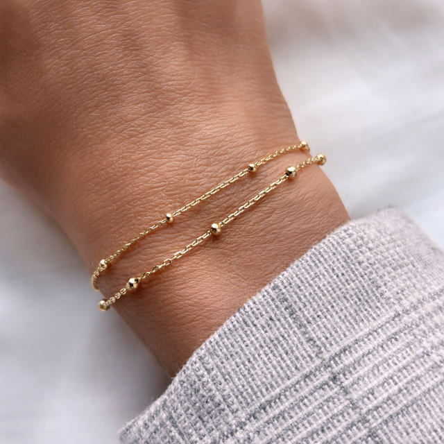 Bracelet balls 925 goldplated 17+2cm