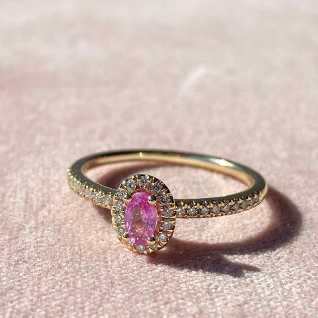 Diana ring roset 0,16 H-W/SI-pink safir 14 kt