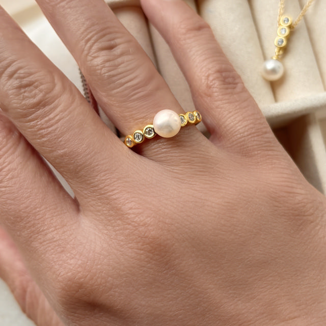 Ring fwp./ zir. 925 goldplated