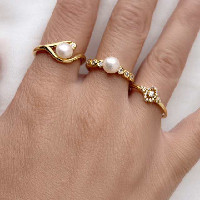 Ring fwp./ zir. 925 goldplated