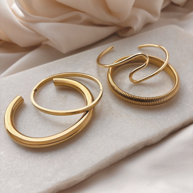 Bracelet steel goldplated 15,5+3cm