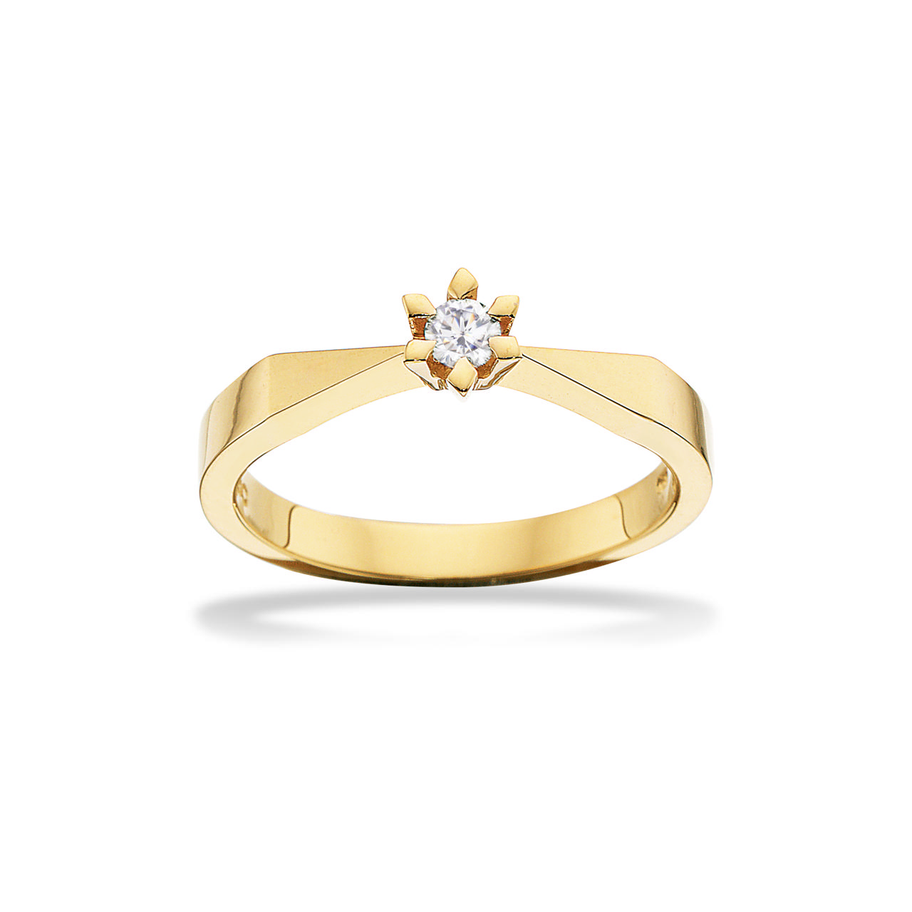 *Victoria ring 14 kt. rd 0,10 G-TW/SI
