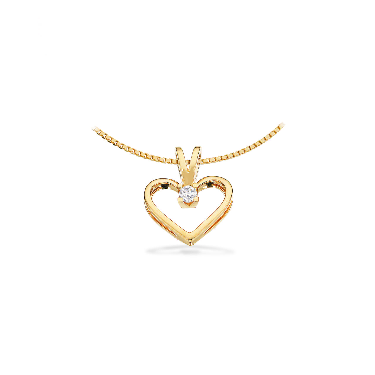 Pendant heart 0,05 H-W/SI 333 yell.