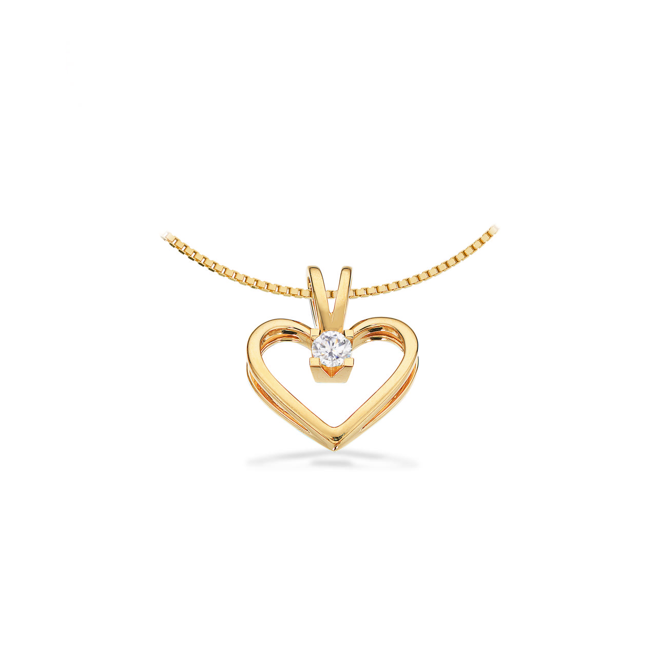 Pendant heart 0,10 H-W/SI 333 yell.