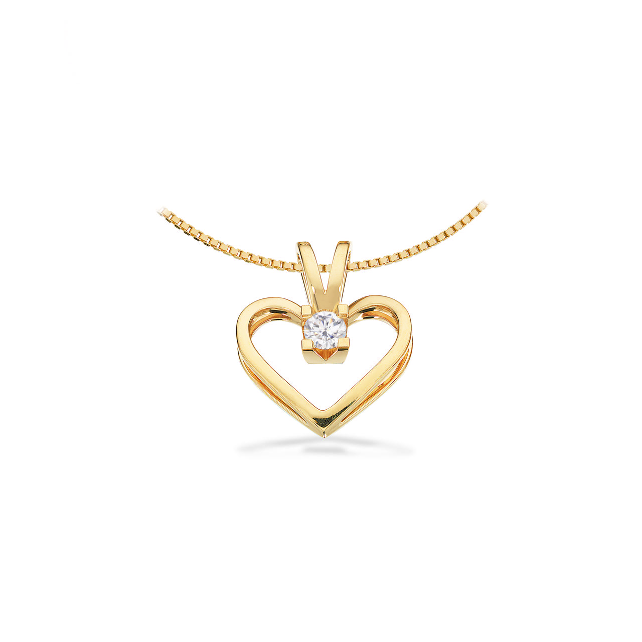 Pendant heart 0,15 H-W/SI 333 yell.