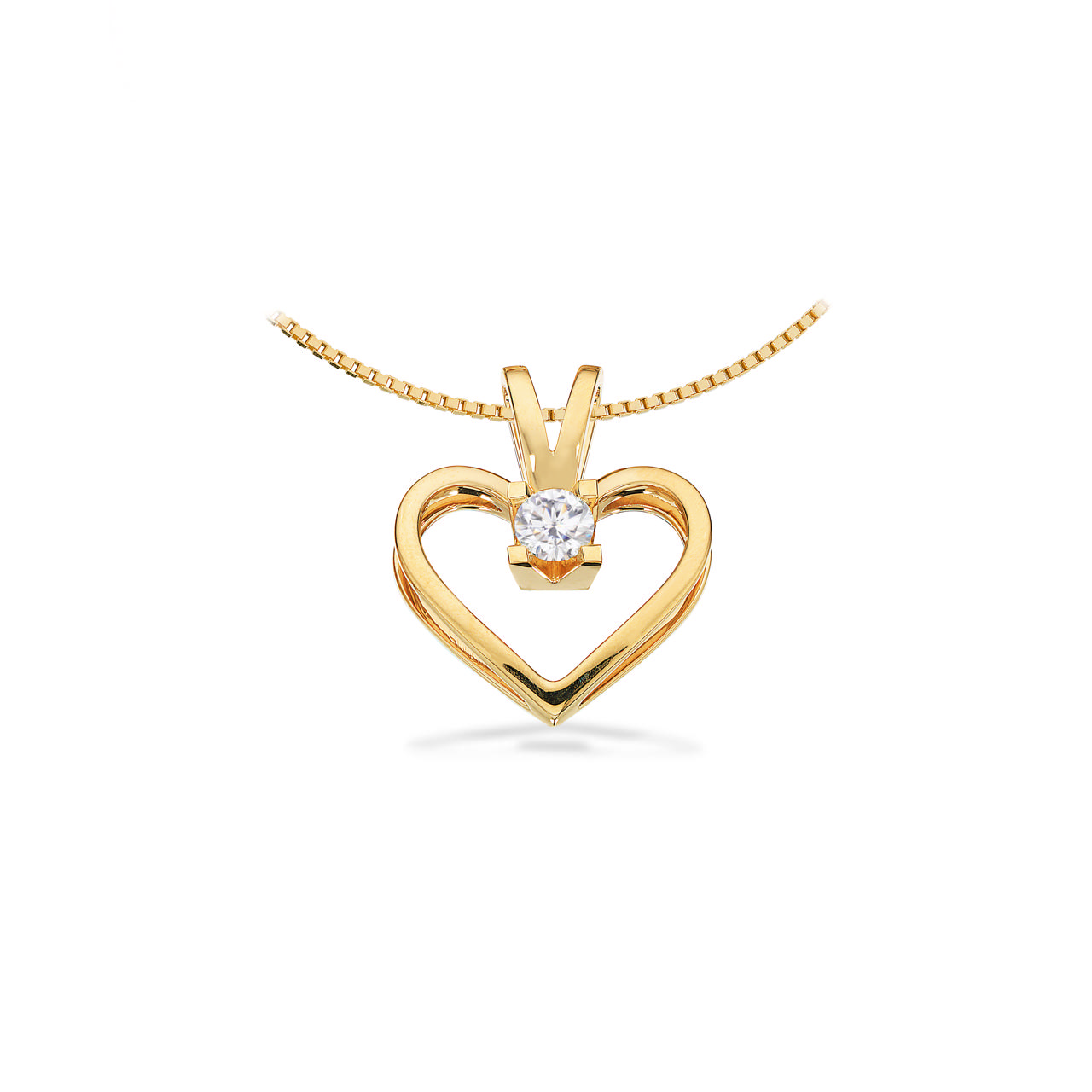 Pendant heart 0,20 H-W/SI 333 yell.