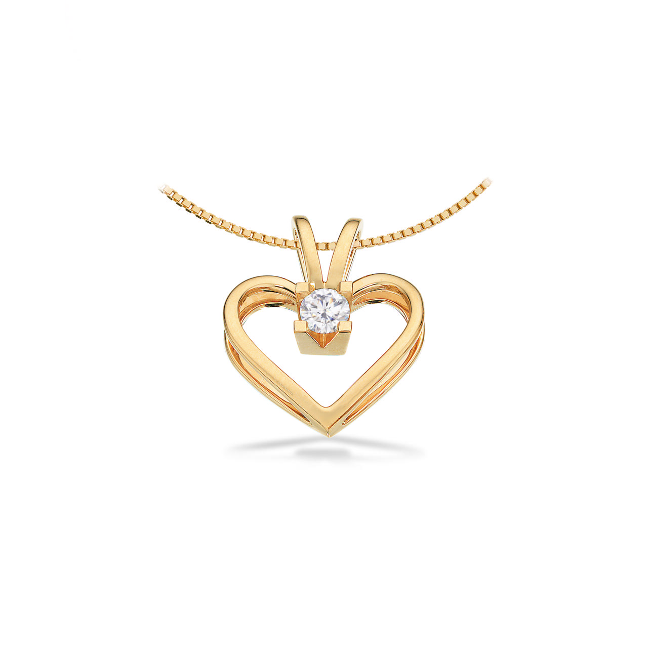 Pendant heart 0,25 H-W/SI 333 yell.