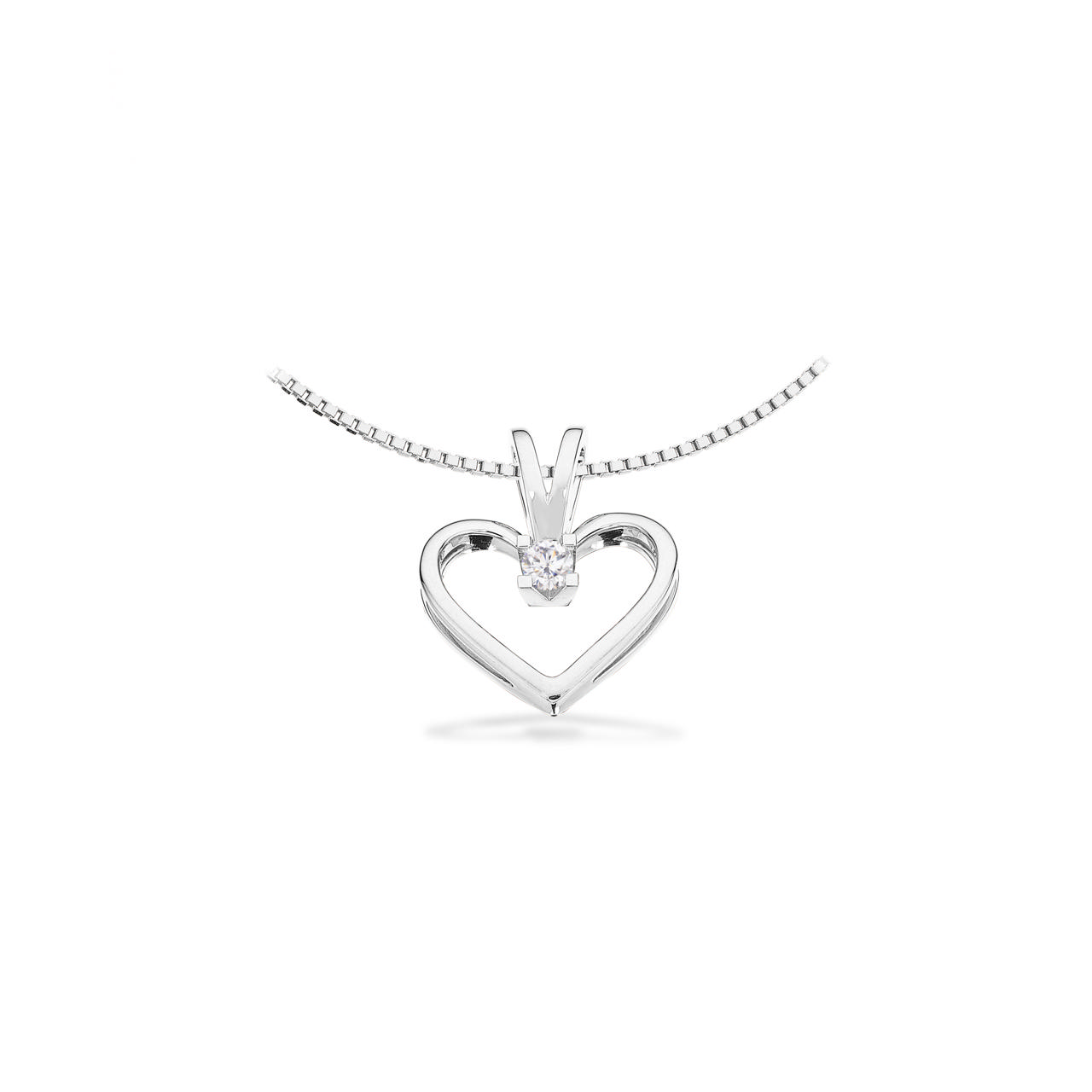 Pendant heart 0,05 H-W/SI 333 white