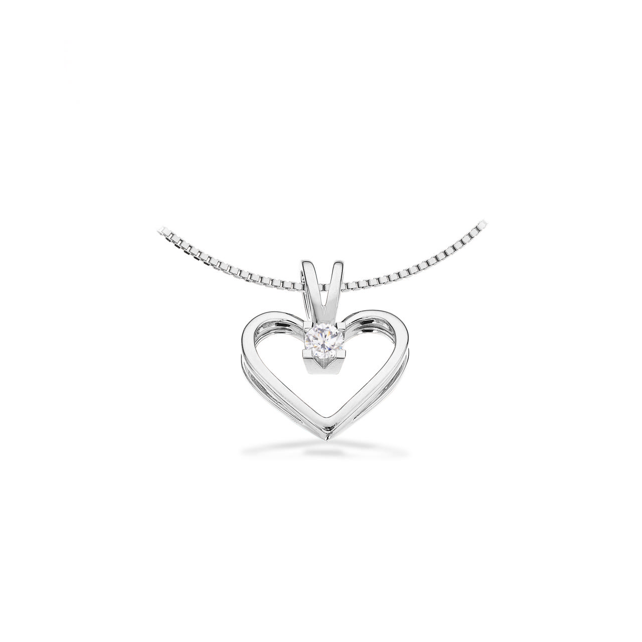 Pendant heart 0,10 H-W/SI 333 white