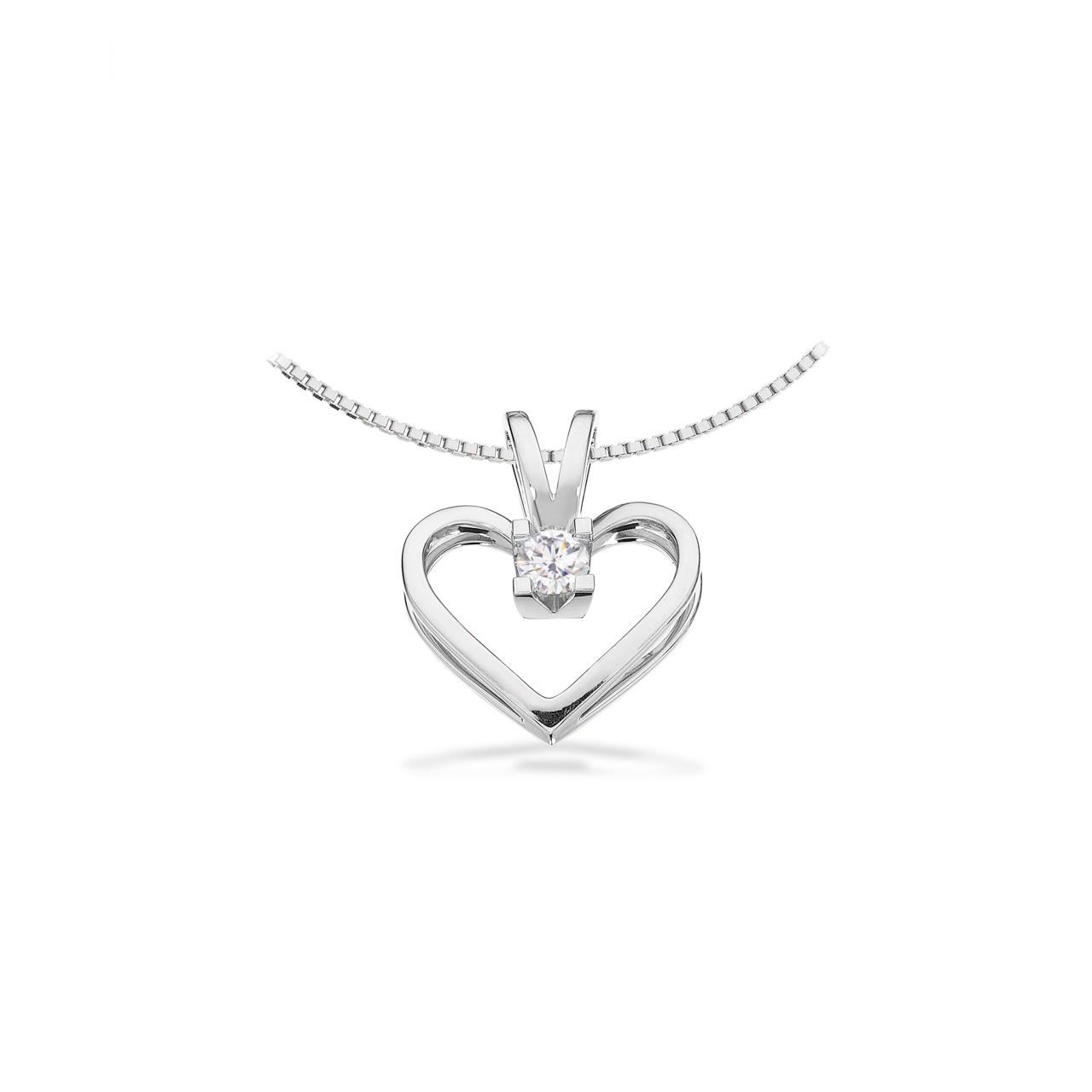 Pendant heart 0,15 H-W/SI 333 white