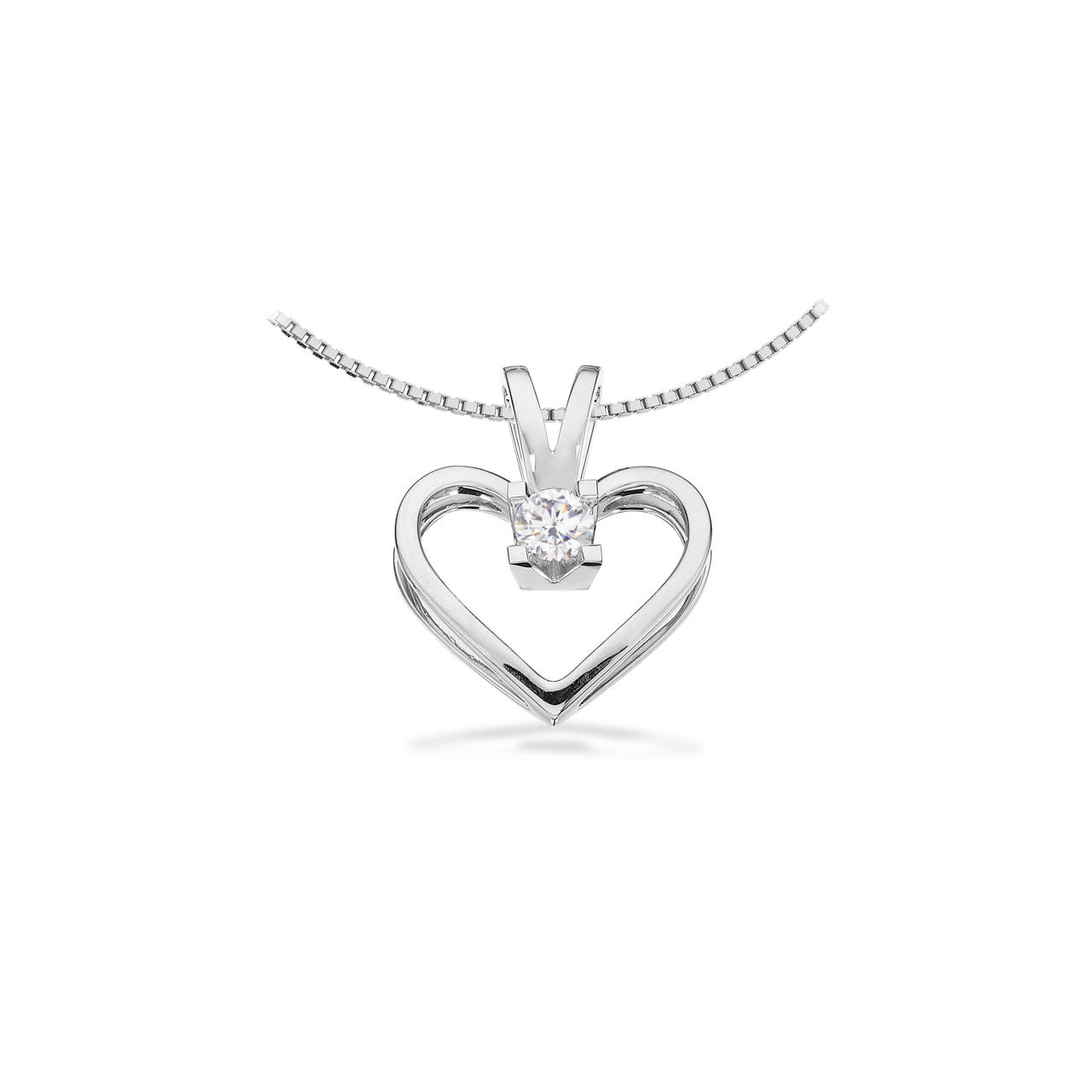 Pendant heart 0,20 H-W/SI 333 white