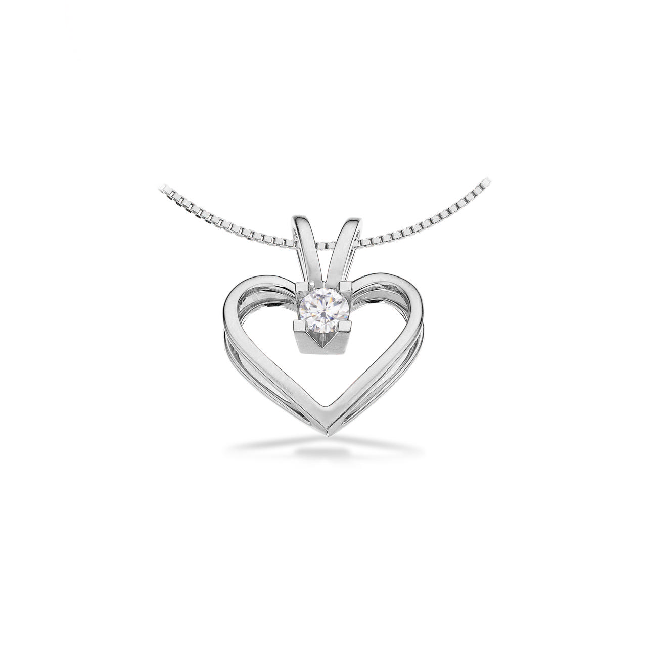 Pendant heart 0,25 H-W/SI 333 yell.
