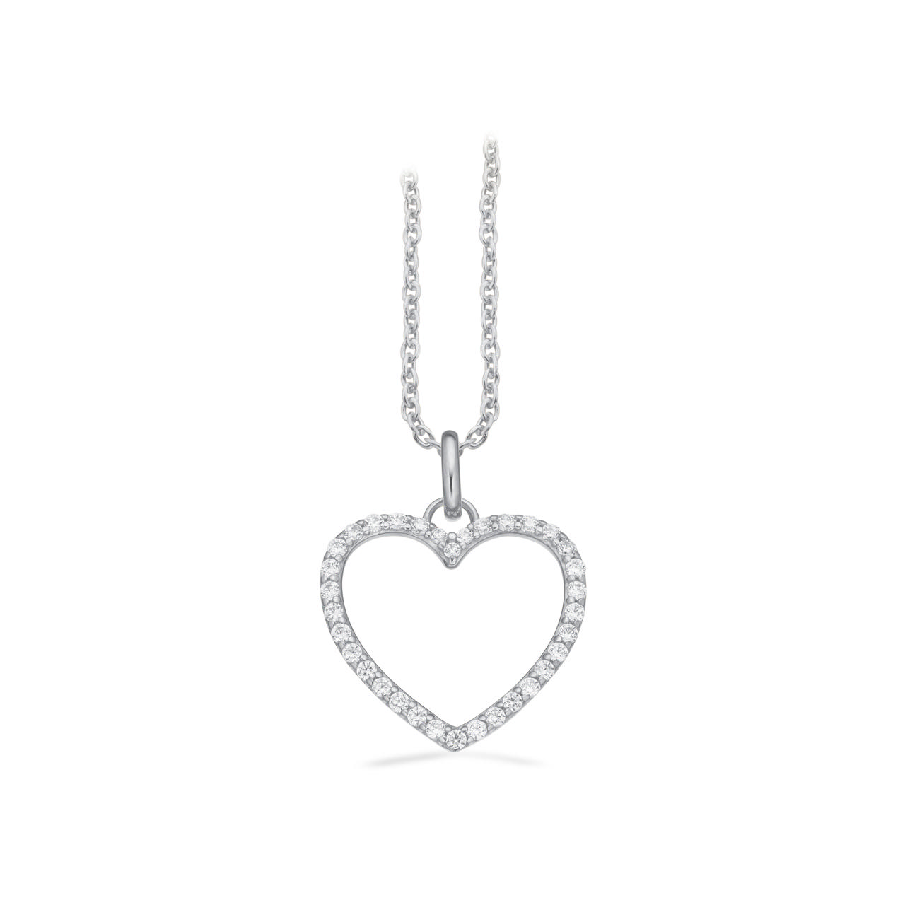 Pendant heart zir. 925 rho.