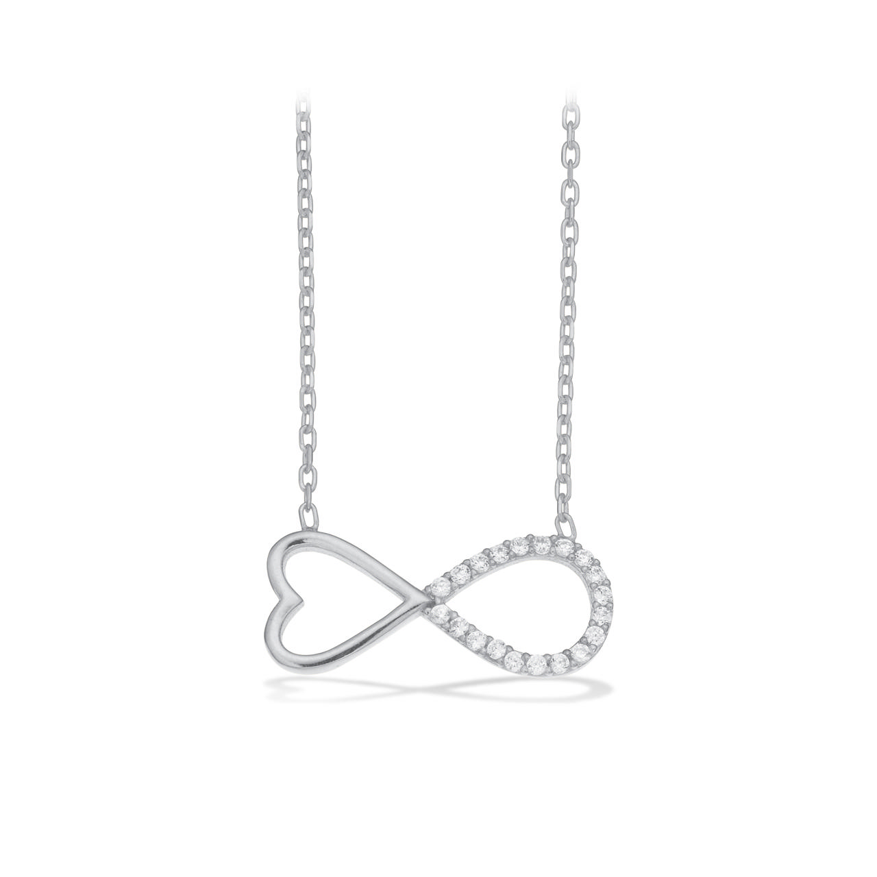 Necklace eternity zir. 925 rho. 42+5 cm