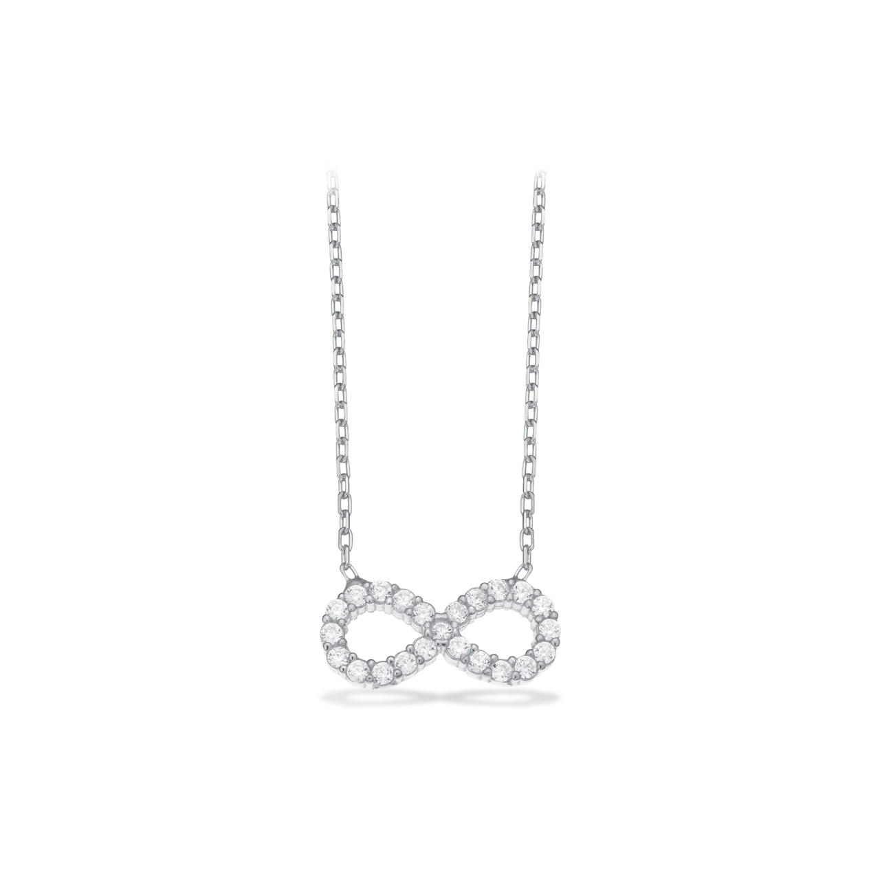 Necklace eternity zir. 925 rho. 42+5 cm