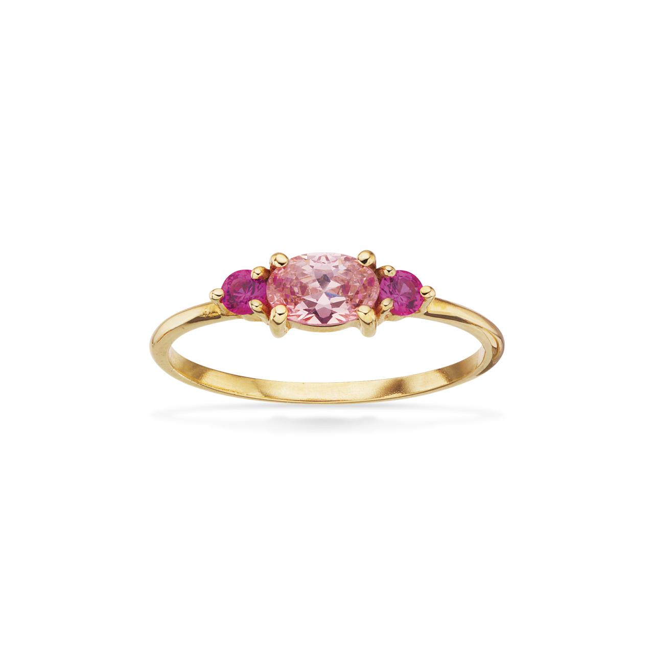 Ring rosa/pink cubic zir. 8 kt.