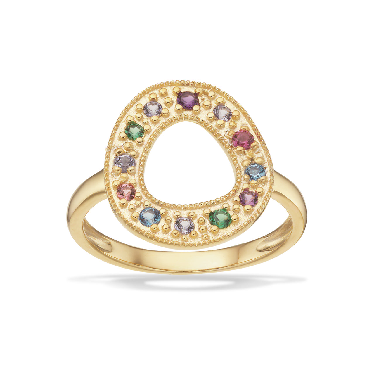 Ring mixed zir. 925 goldplated