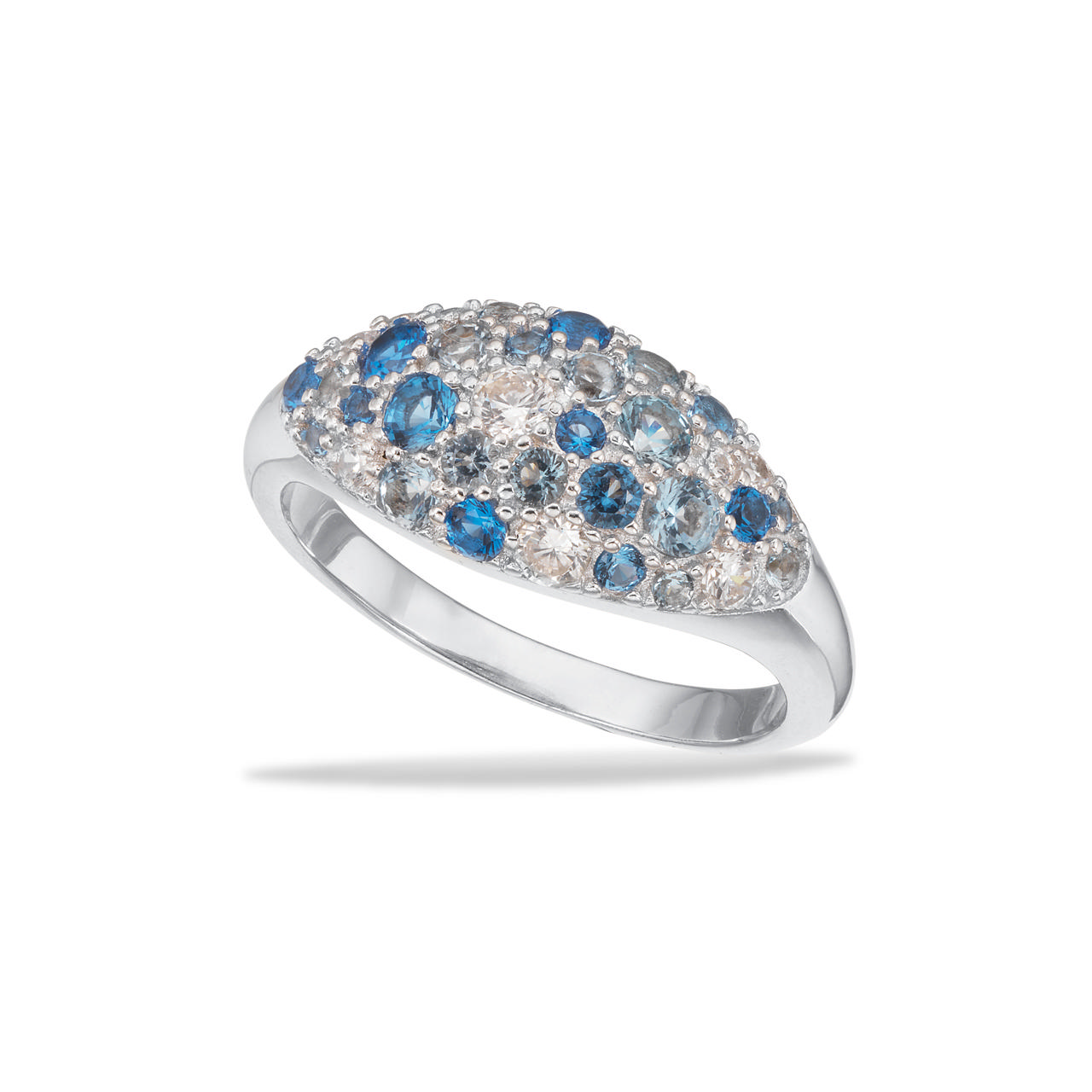 Ring blue zir. 925 rho.