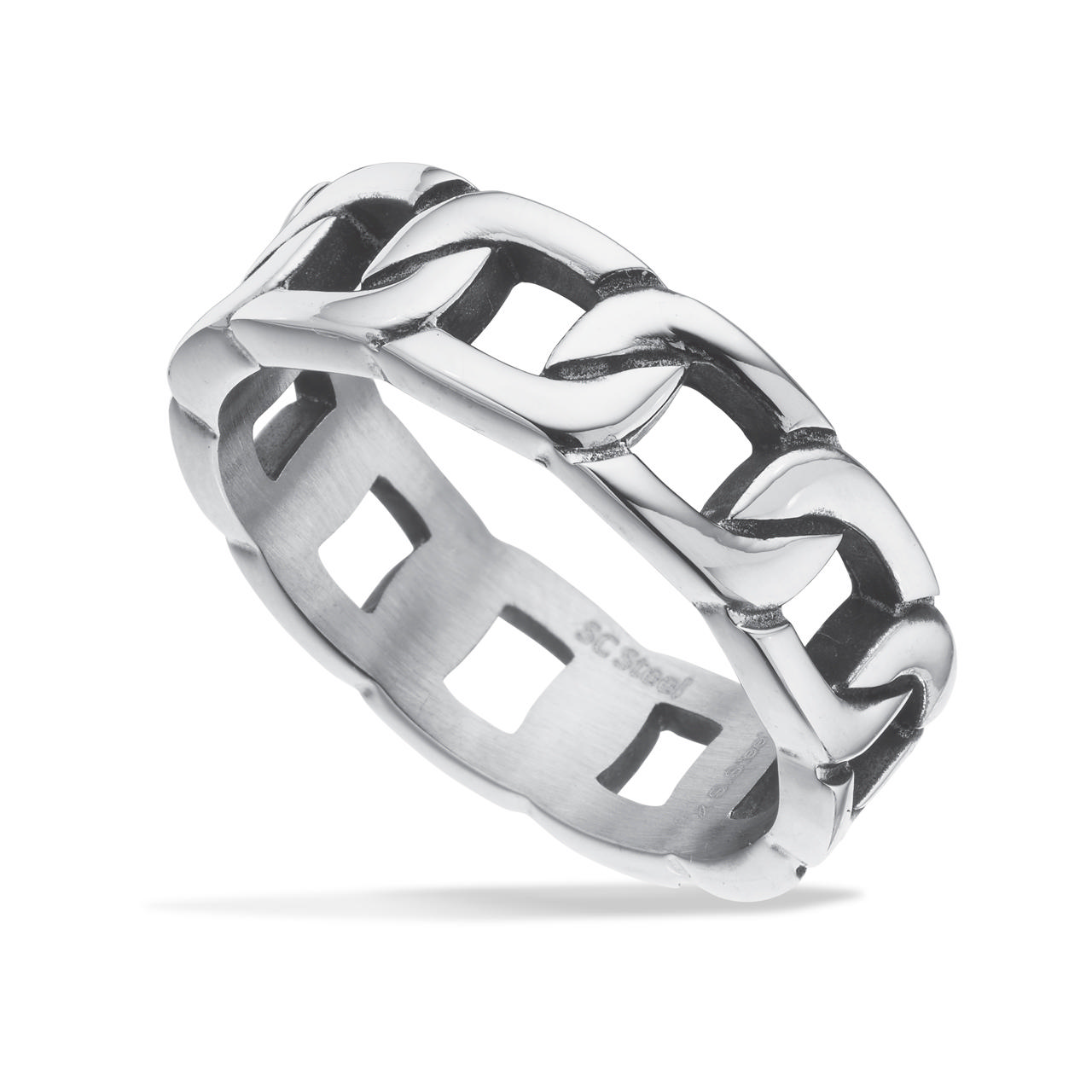 Mens ring steel oxidited