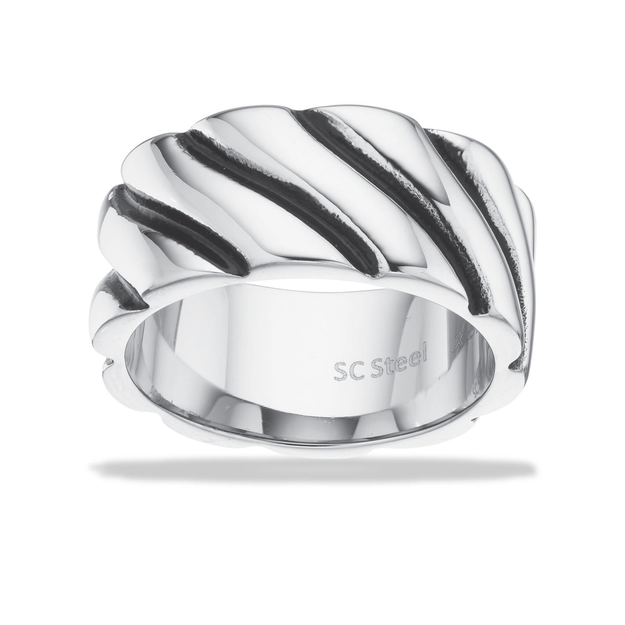 Mens ring steel oxidited