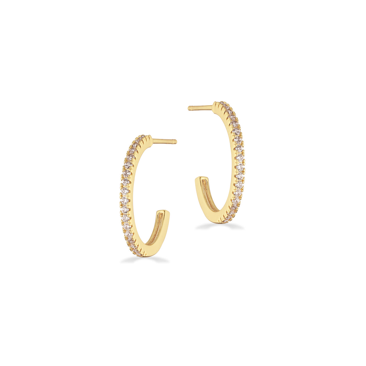 Half hoops zir. brass goldplated