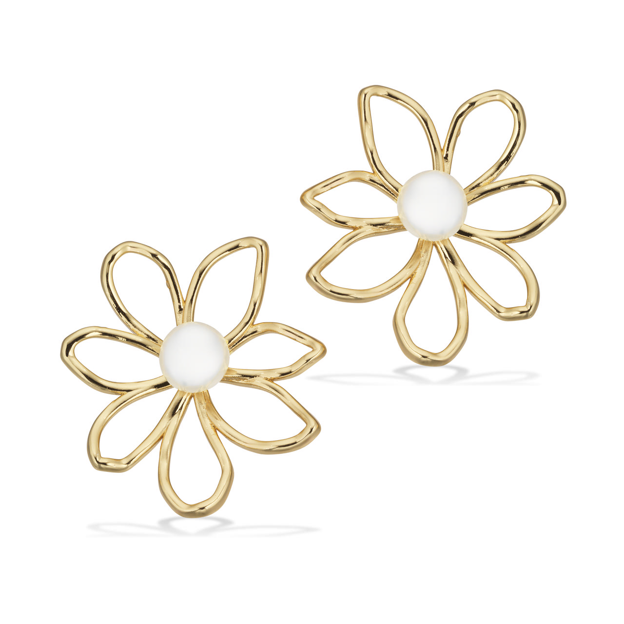 Earsticks flower fwp. brass goldplated