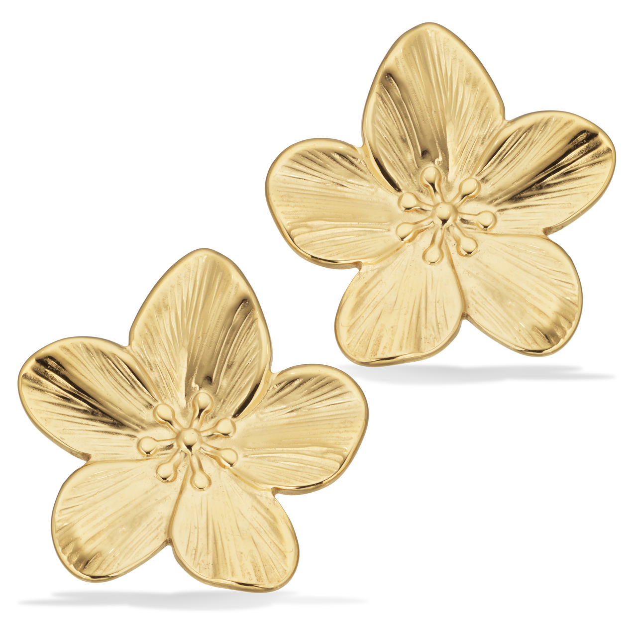 Earrings flower steel goldplated