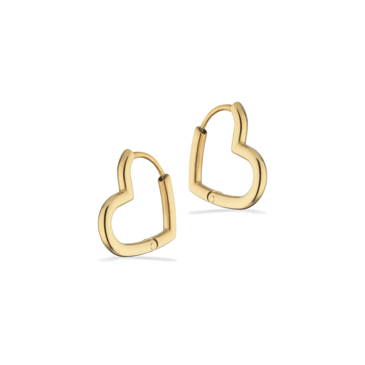 Hoops hearts steel goldplated